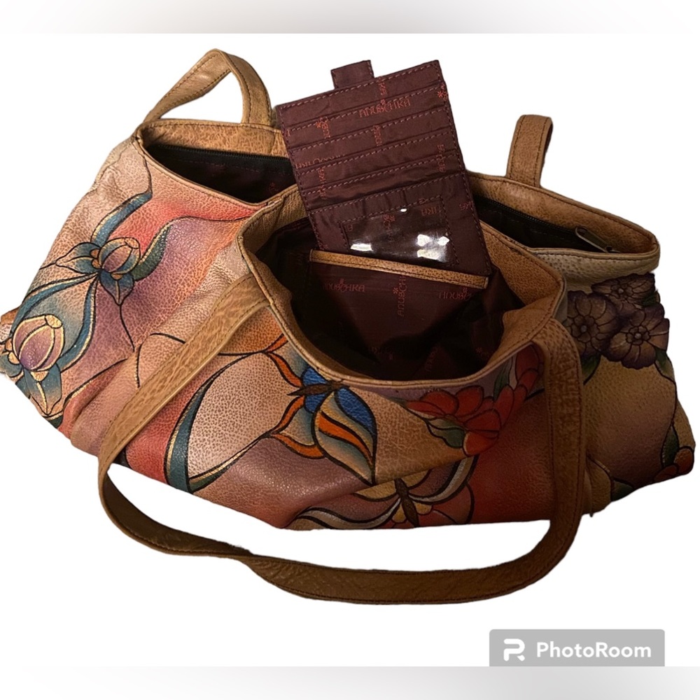 ANUSCHKA Hand Painted Butterfly Bag